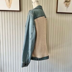 Out of the Blue Denim and Cream color Knit Back Jean Jacket